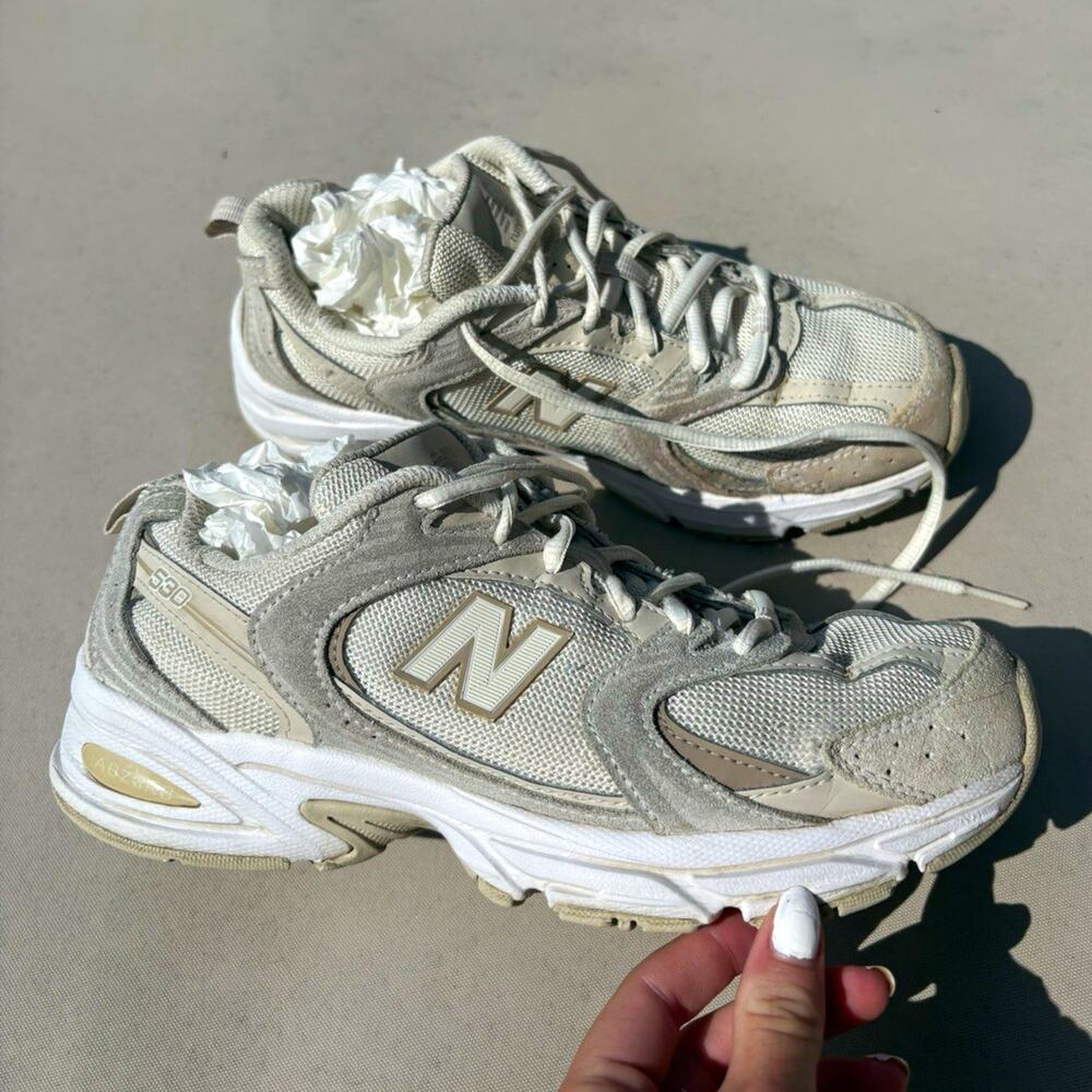 New Balance 530 Beige/Cream Mesh Sneakers Women’s Size 8